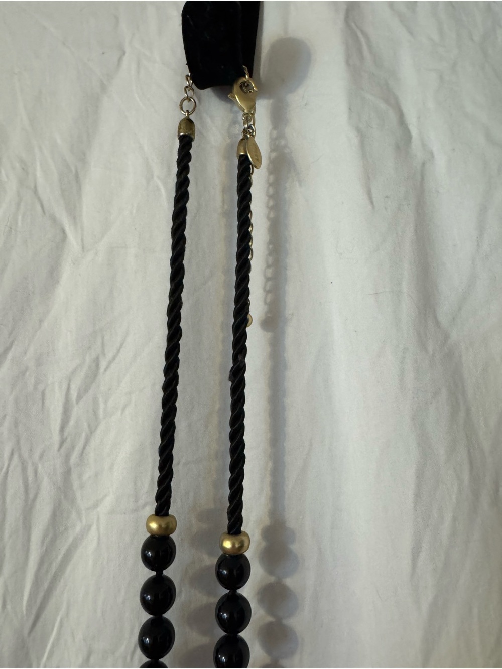 Chico’s Black Beaded Tassel Necklace - Women Jewelry, Long Line Classic. - Picture 4 of 16